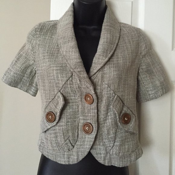 Covet Button Up Short Blazer rayon & polyester S - Picture 1 of 13